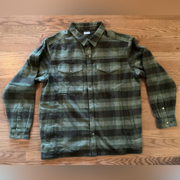 Columbia Snap Up Flannel Shirt Jacket Men's XXL Plaid Cotton Field Chore Outdoor - Picture 1 of 13